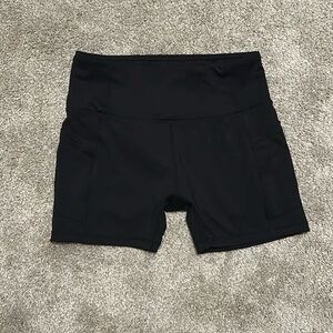 Women’s High-Waisted Black Exercise Shorts